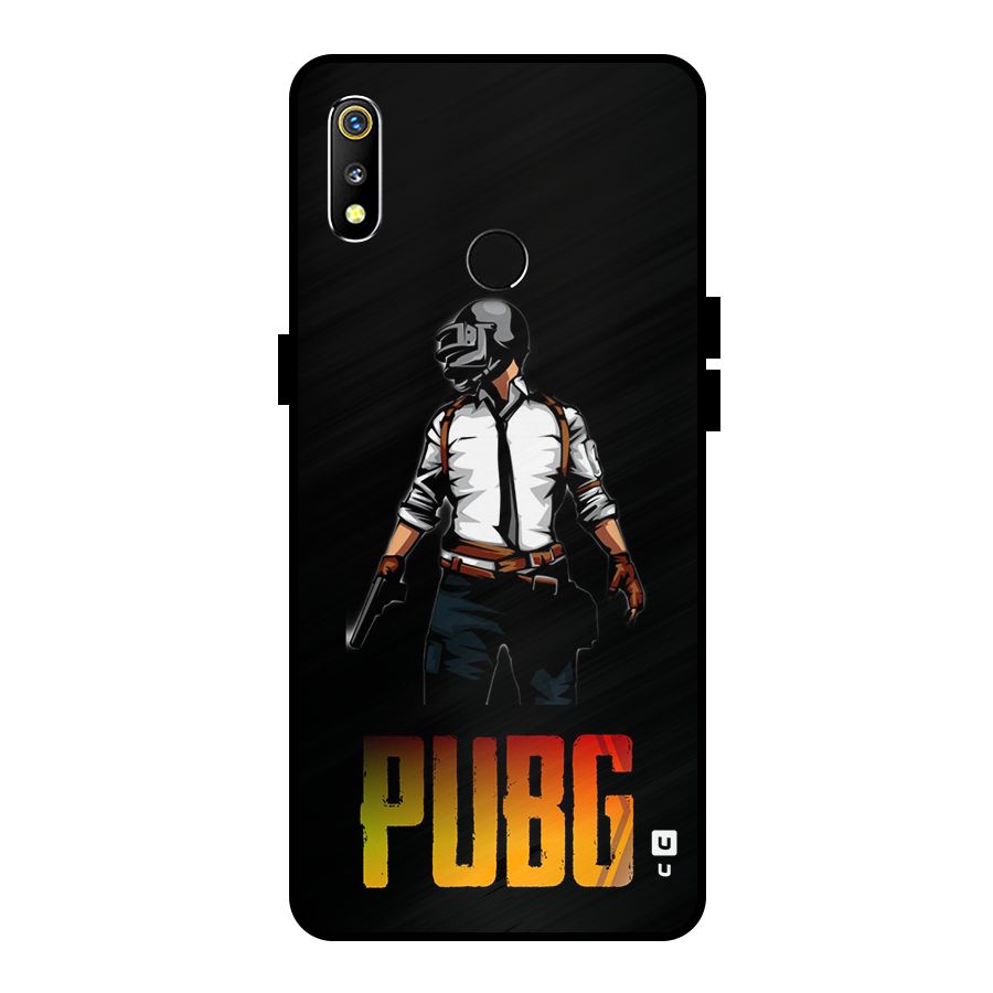 PUBG Game Art Metal Back Case for Realme 3