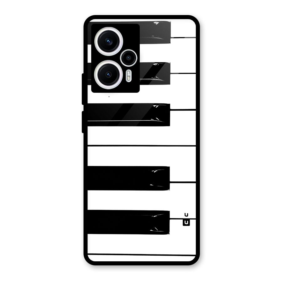 Paino Keys Printed Classy Glass Back Case for Poco F5