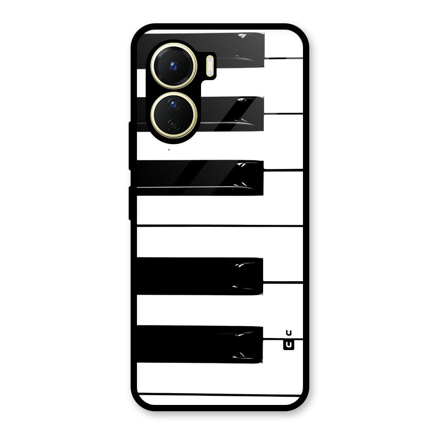 Paino Keys Printed Classy Glass Back Case for Vivo Y16