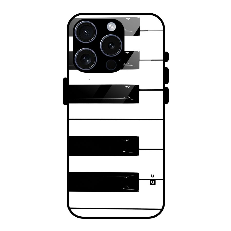 Paino Keys Printed Classy Glass Back Case for iPhone 15 Pro