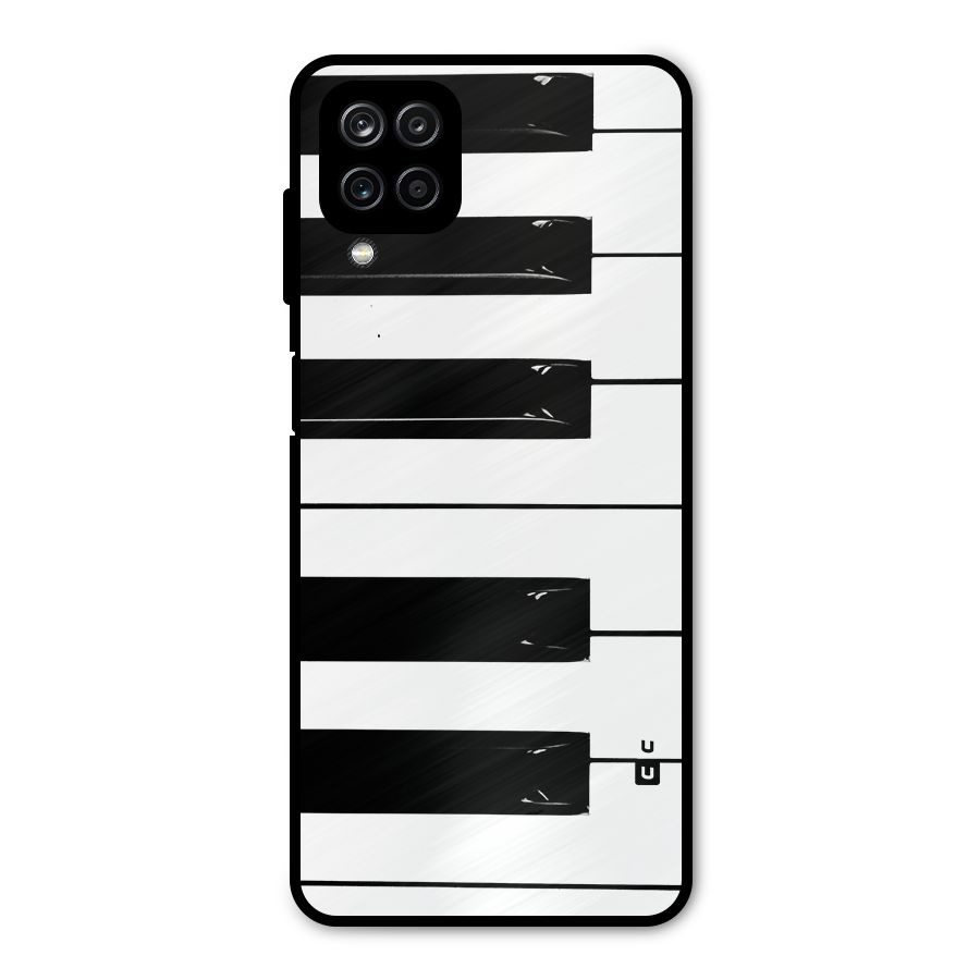 Paino Keys Printed Classy Metal Back Case for Galaxy A12