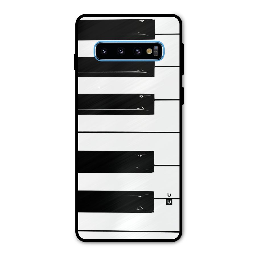 Paino Keys Printed Classy Metal Back Case for Galaxy S10