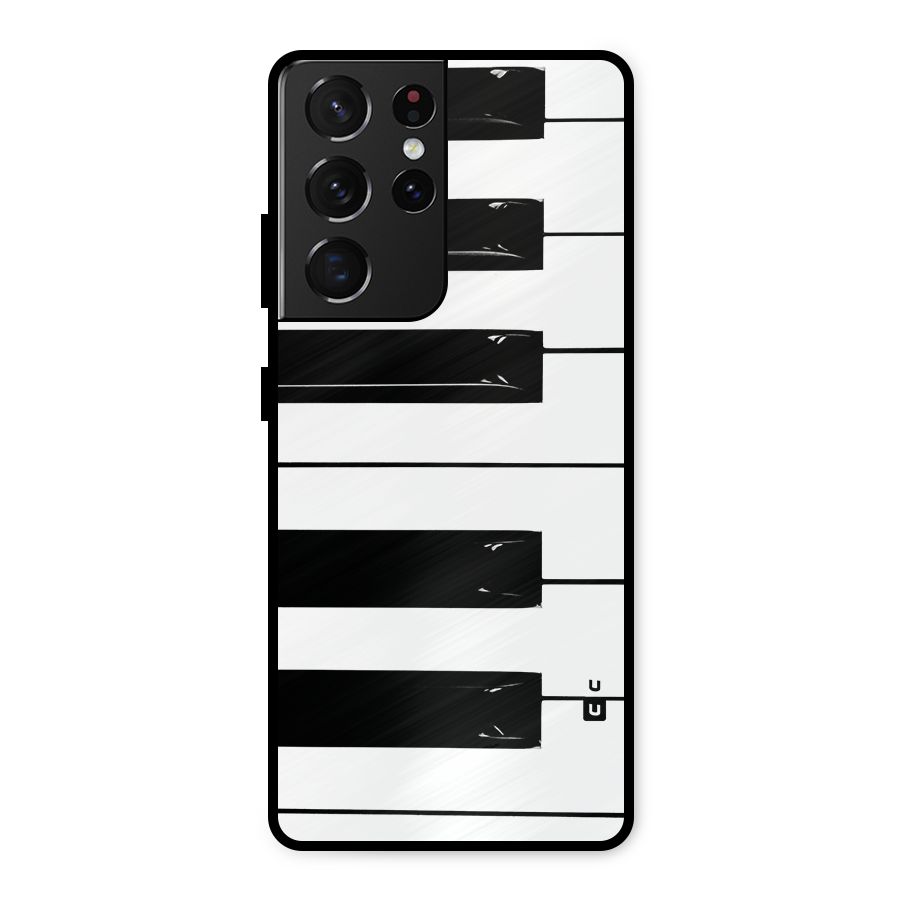 Paino Keys Printed Classy Metal Back Case for Galaxy S21 Ultra 5G