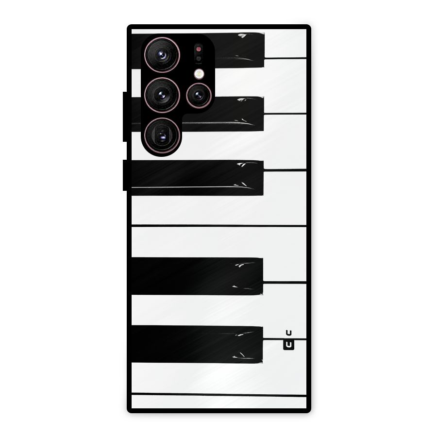 Paino Keys Printed Classy Metal Back Case for Galaxy S22 Ultra 5G