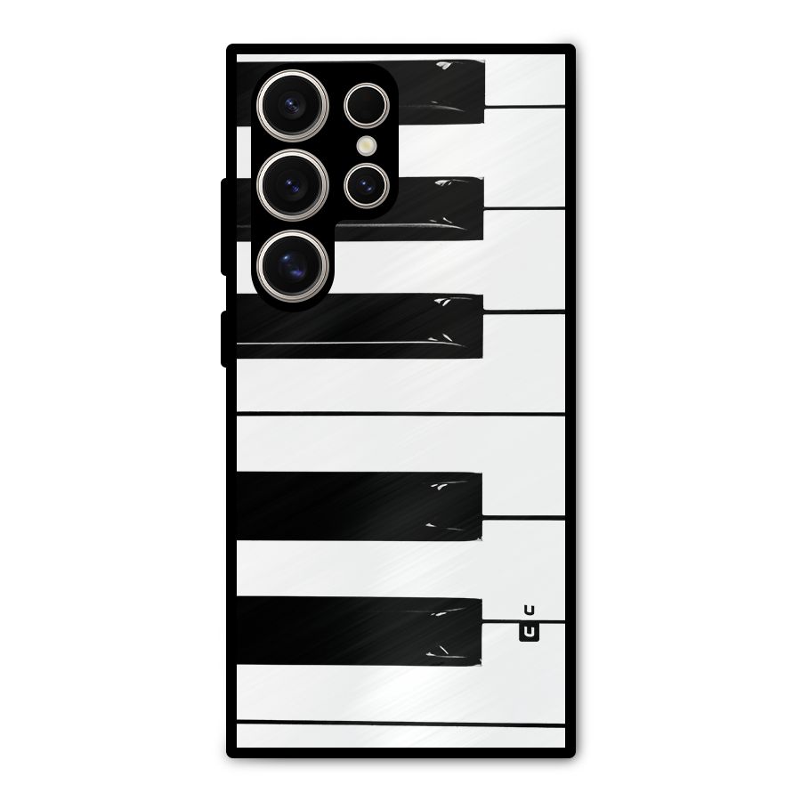 Paino Keys Printed Classy Metal Back Case for Galaxy S24 Ultra