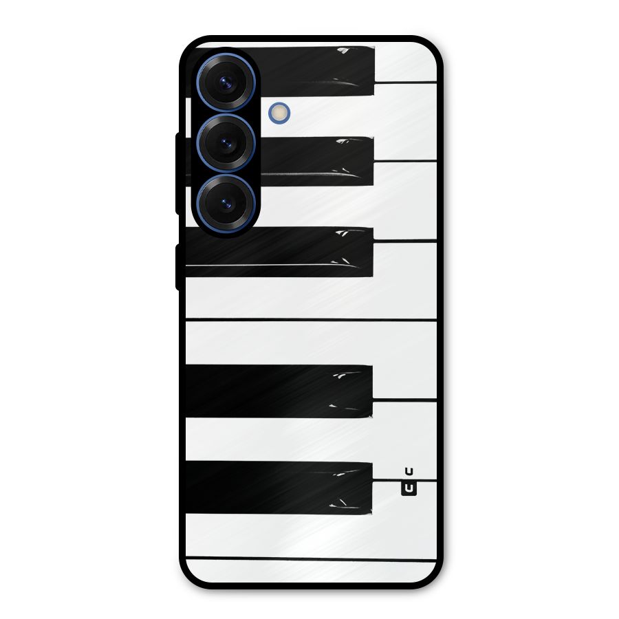 Paino Keys Printed Classy Metal Back Case for Galaxy S25