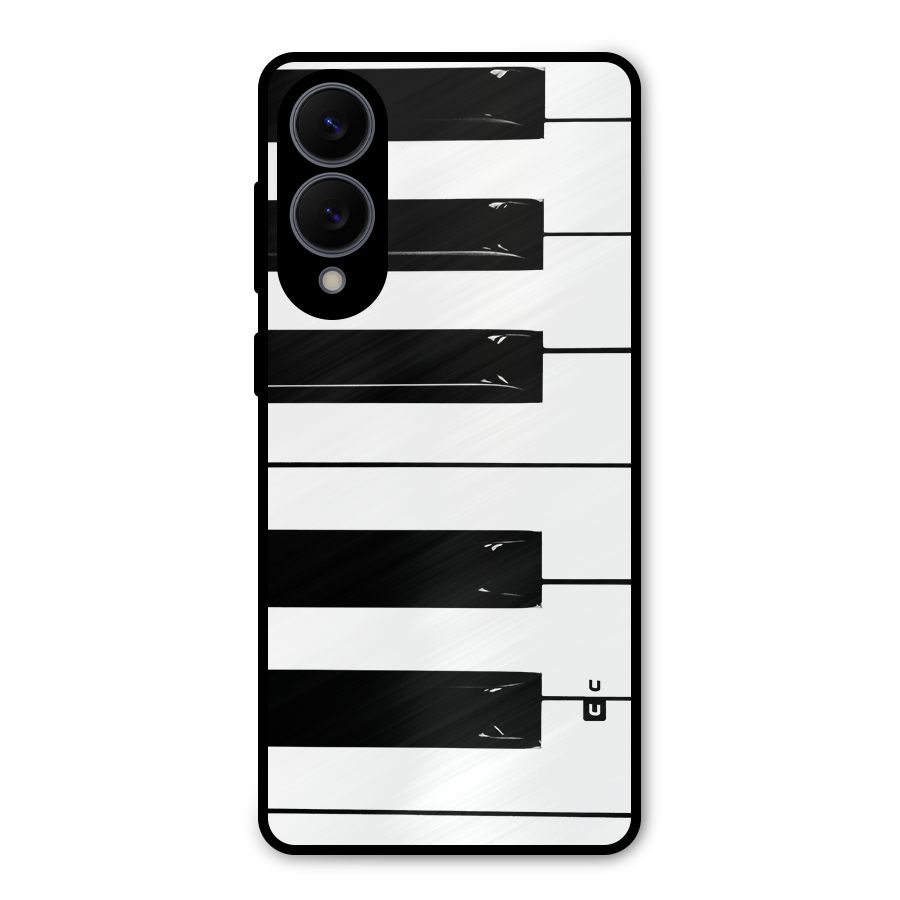 Paino Keys Printed Classy Metal Back Case for Galaxy S25 Edge