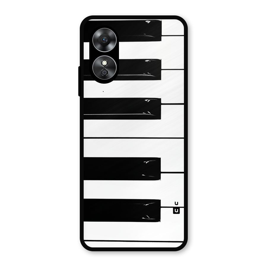 Paino Keys Printed Classy Metal Back Case for Oppo A17