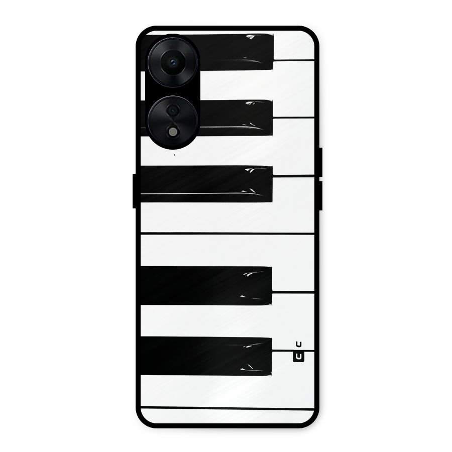 Paino Keys Printed Classy Metal Back Case for Oppo A78 5G