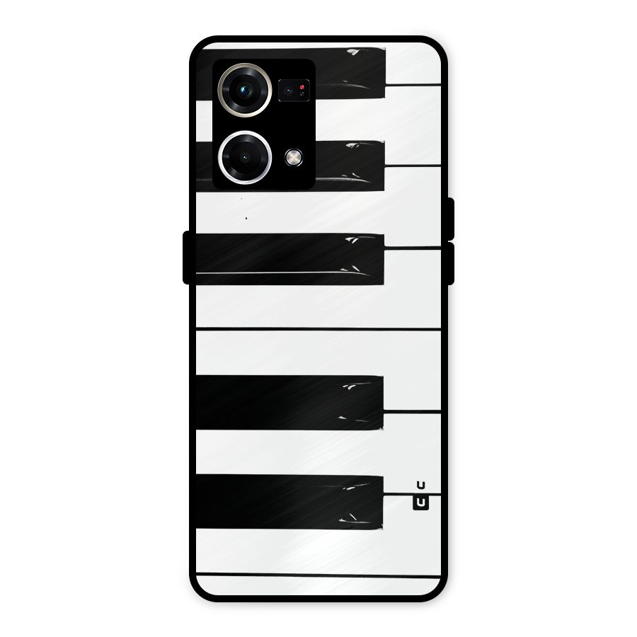 Paino Keys Printed Classy Metal Back Case for Oppo F21s Pro 4G