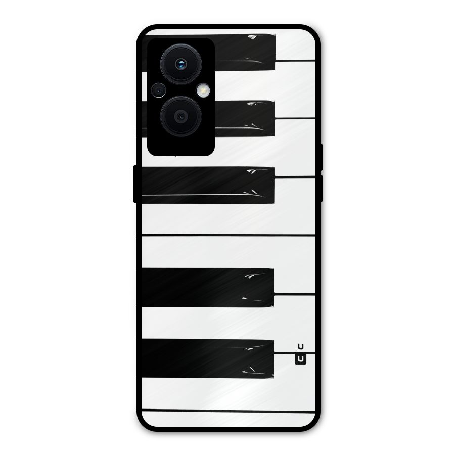 Paino Keys Printed Classy Metal Back Case for Oppo F21s Pro 5G