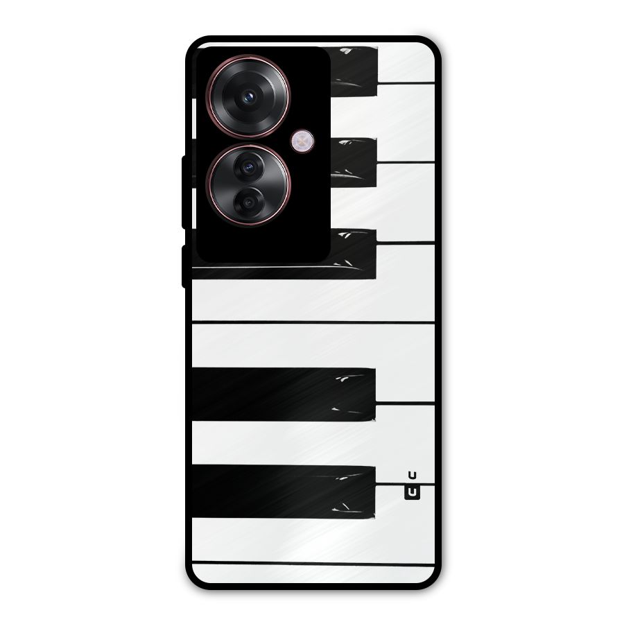 Paino Keys Printed Classy Metal Back Case for Oppo F25 Pro