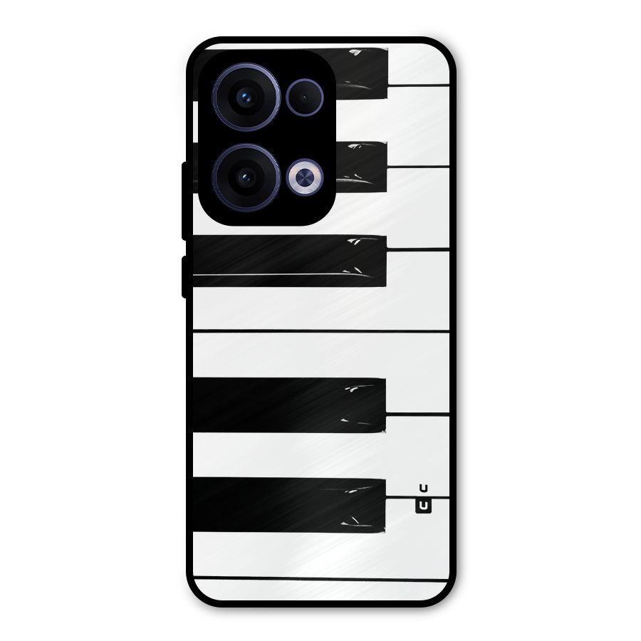Paino Keys Printed Classy Metal Back Case for Oppo Reno13