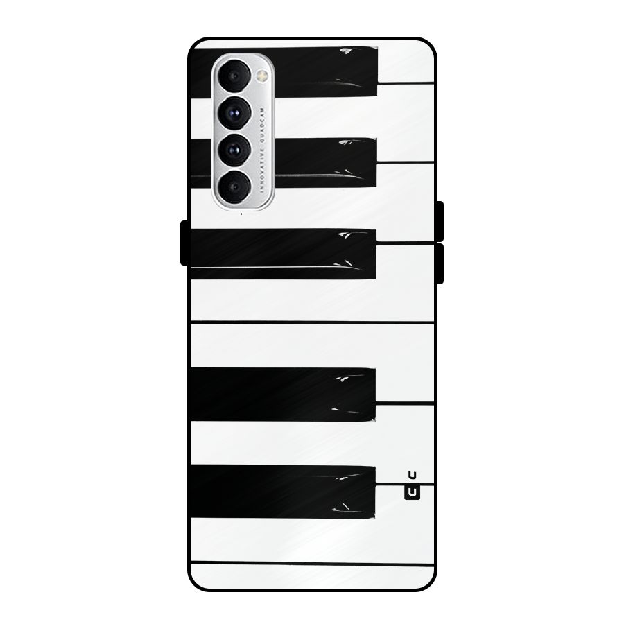 Paino Keys Printed Classy Metal Back Case for Oppo Reno4 Pro