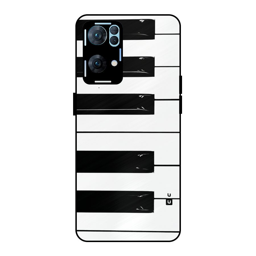 Paino Keys Printed Classy Metal Back Case for Oppo Reno7 Pro 5G