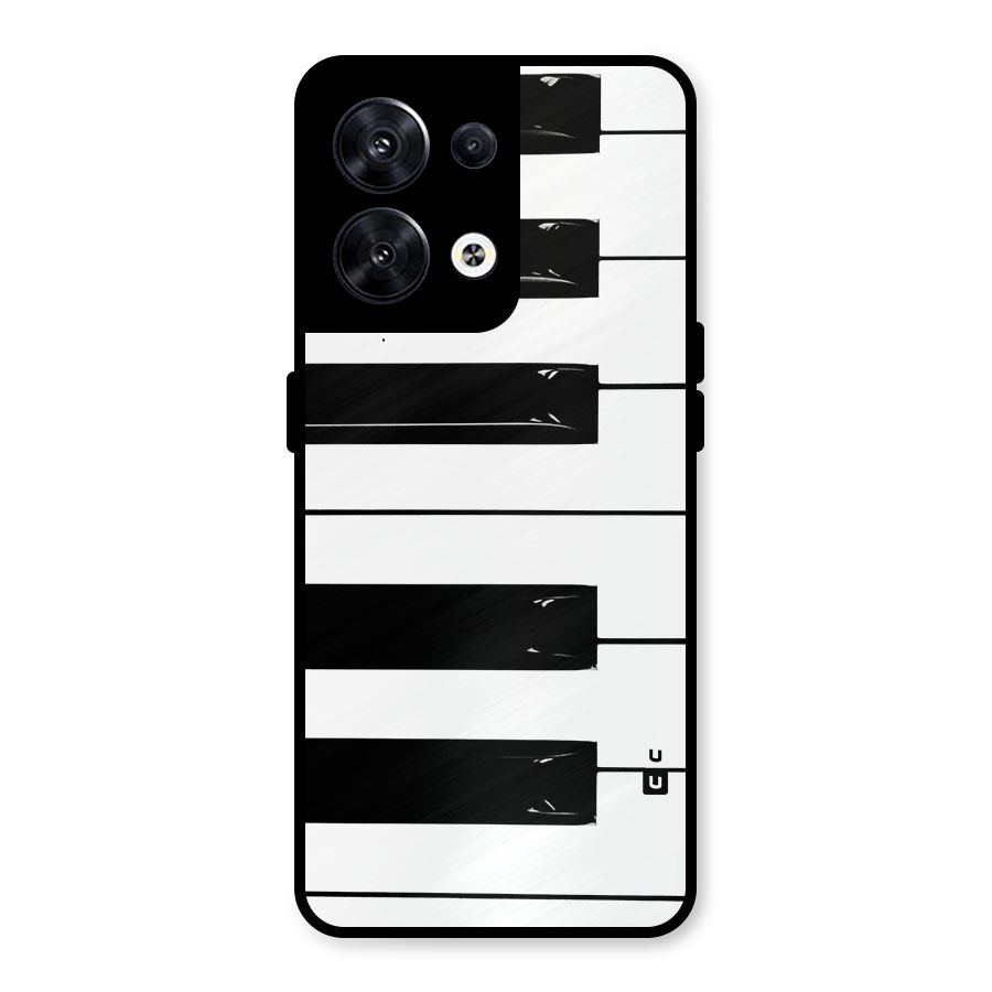 Paino Keys Printed Classy Metal Back Case for Oppo Reno8 5G