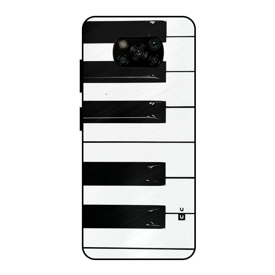 Paino Keys Printed Classy Metal Back Case for Poco X3