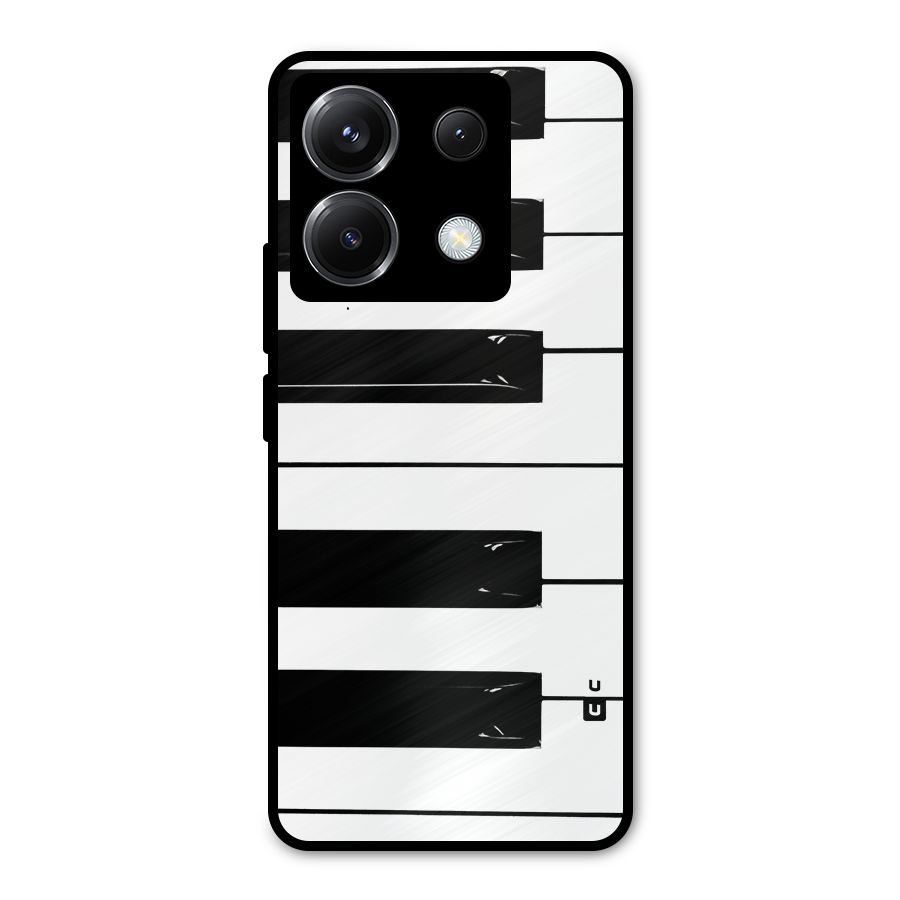 Paino Keys Printed Classy Metal Back Case for Poco X6