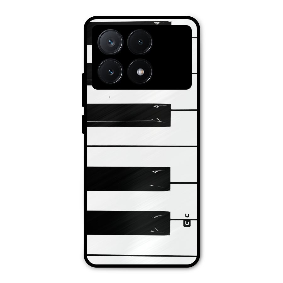 Paino Keys Printed Classy Metal Back Case for Poco X6 Pro