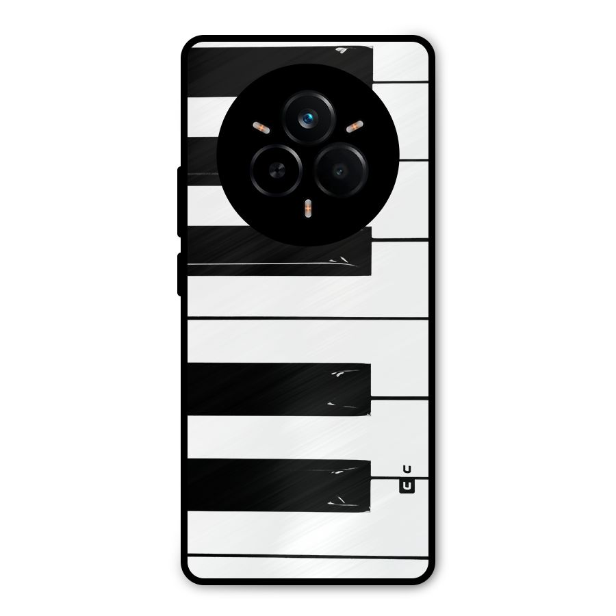 Paino Keys Printed Classy Metal Back Case for Realme 14 Pro