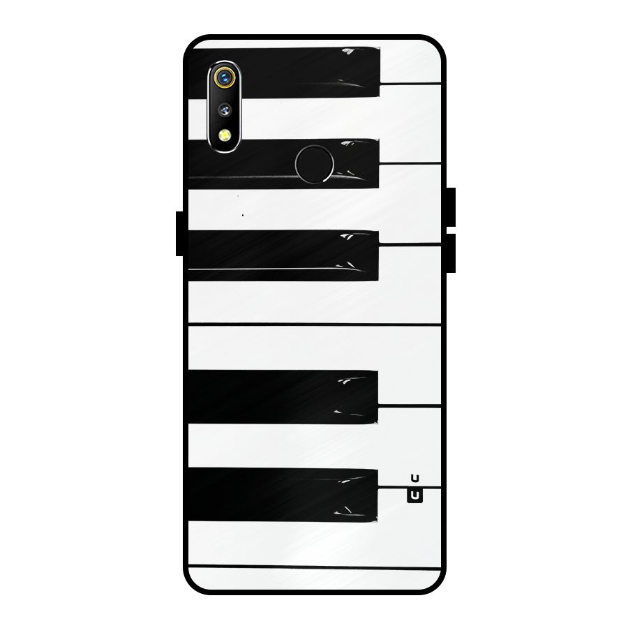 Paino Keys Printed Classy Metal Back Case for Realme 3