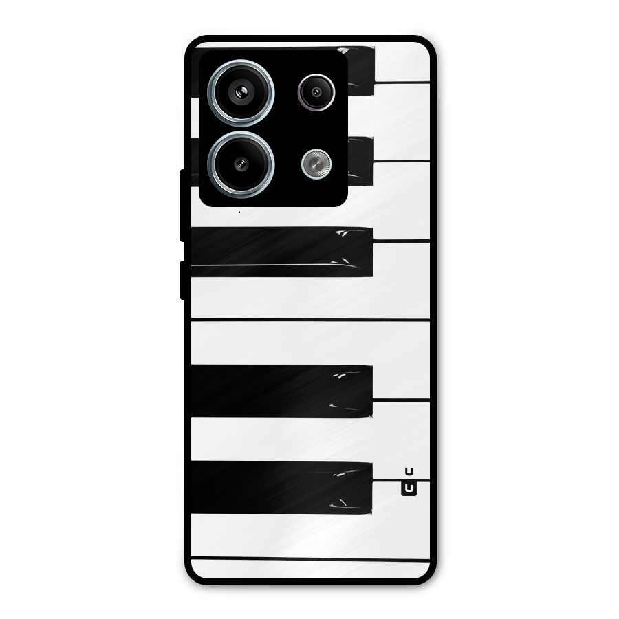 Paino Keys Printed Classy Metal Back Case for Redmi Note 13 Pro 5G