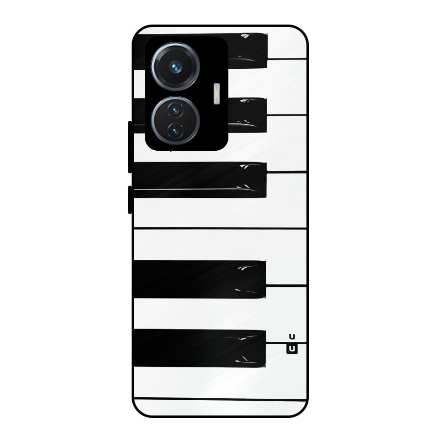 Paino Keys Printed Classy Metal Back Case for Vivo T1 44W