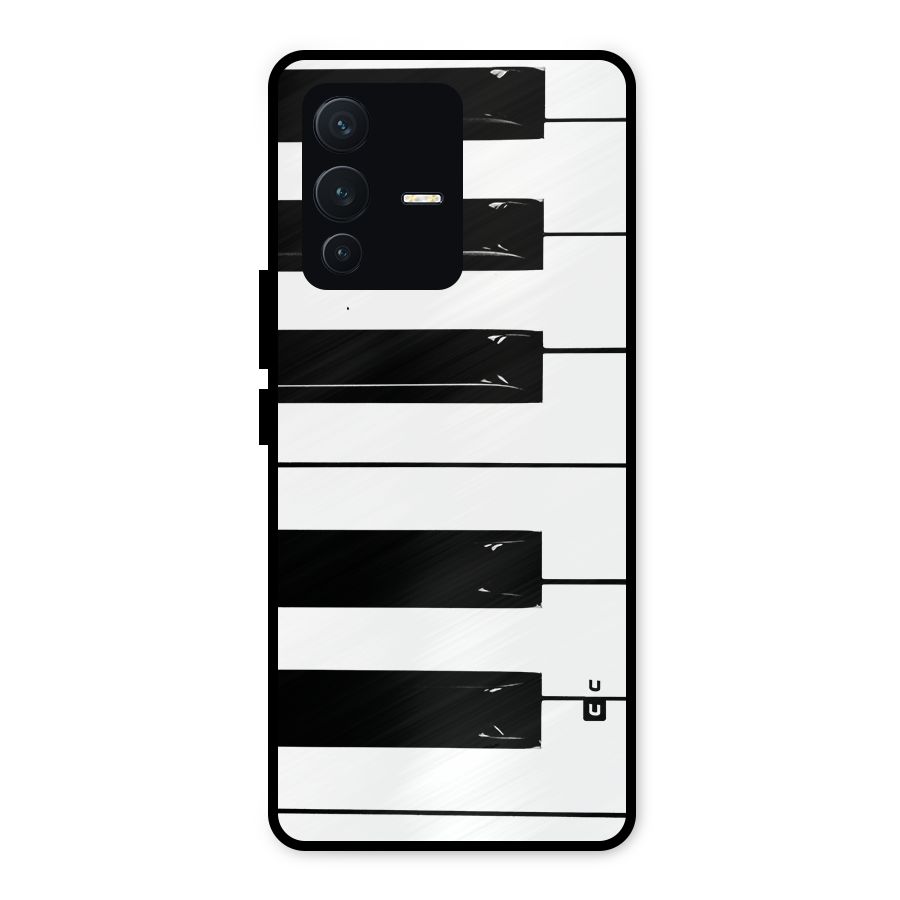 Paino Keys Printed Classy Metal Back Case for Vivo V23 5G