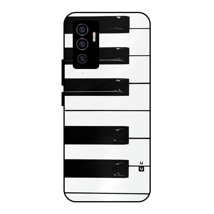 Paino Keys Printed Classy Metal Back Case for Vivo V23e