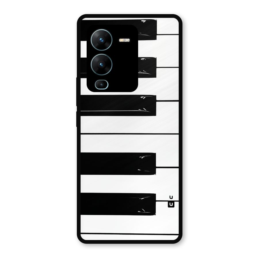 Paino Keys Printed Classy Metal Back Case for Vivo V25 Pro