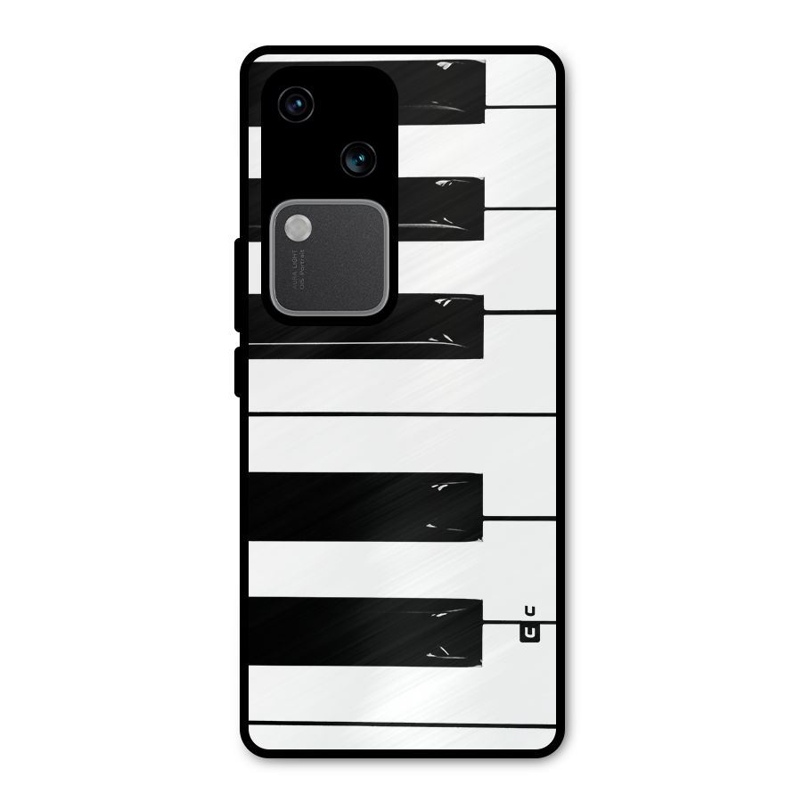 Paino Keys Printed Classy Metal Back Case for Vivo V30
