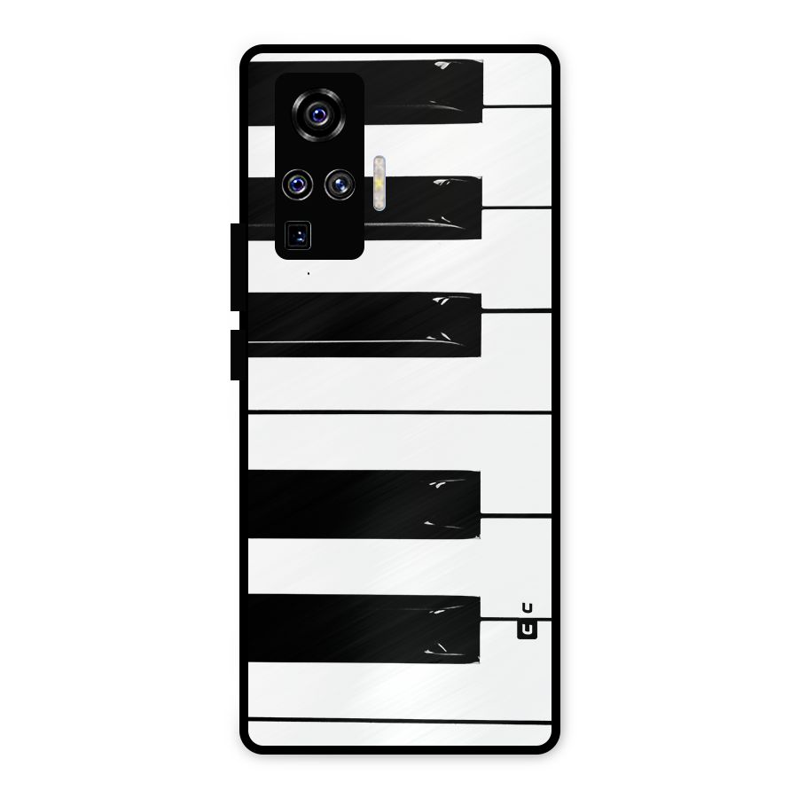 Paino Keys Printed Classy Metal Back Case for Vivo X50 Pro