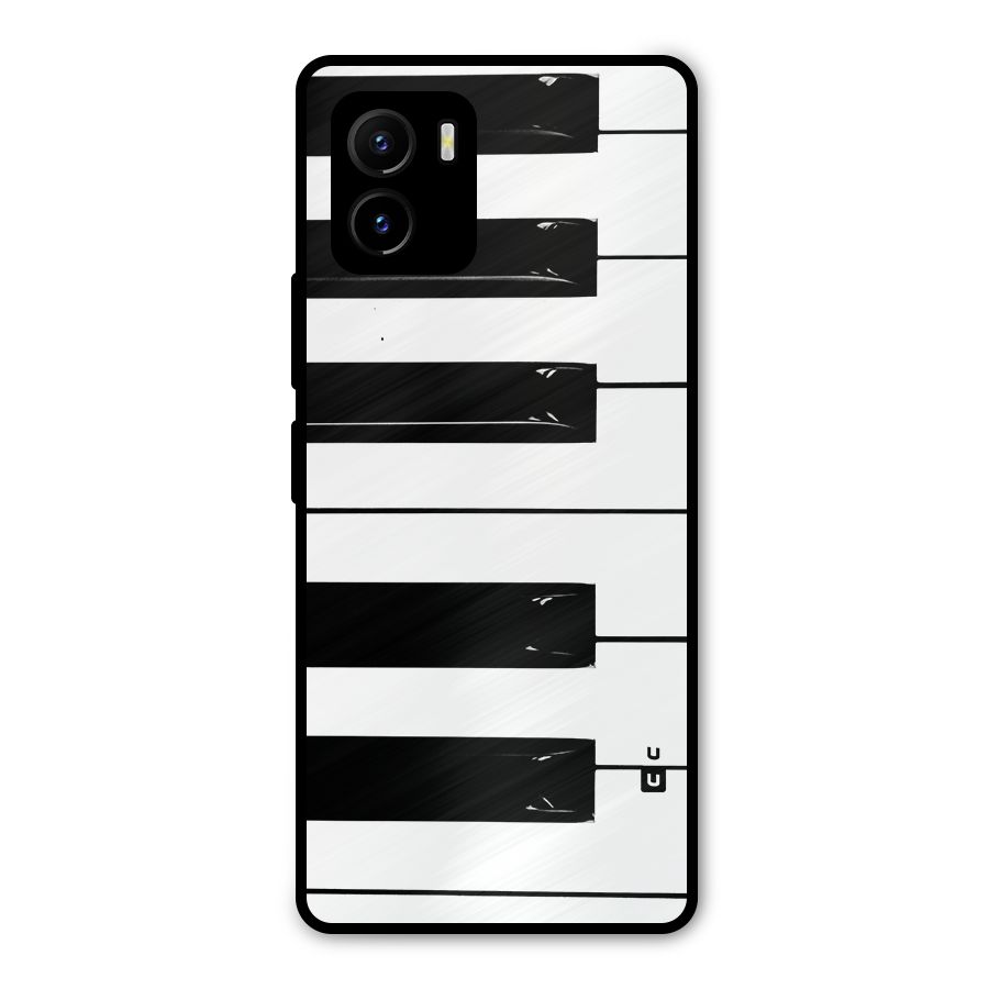 Paino Keys Printed Classy Metal Back Case for Vivo Y15s
