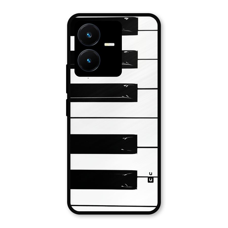 Paino Keys Printed Classy Metal Back Case for Vivo Y22