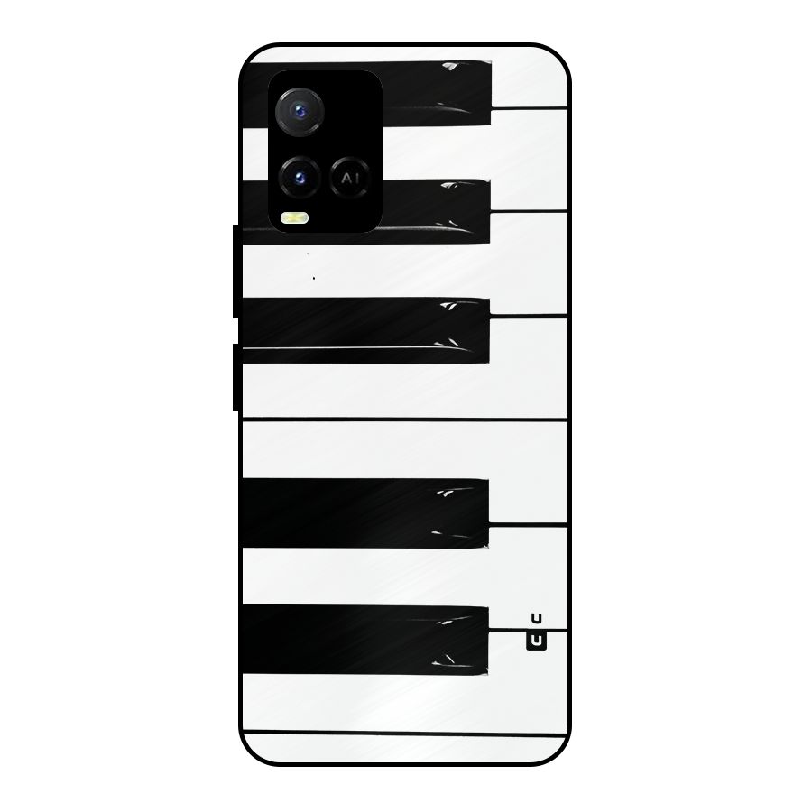 Paino Keys Printed Classy Metal Back Case for Vivo Y33s