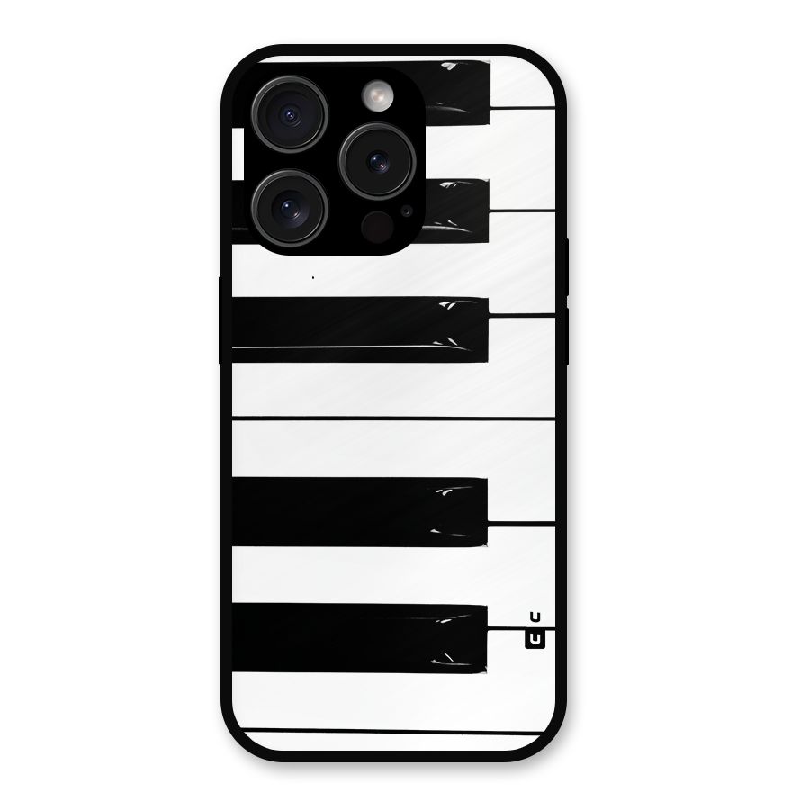 Paino Keys Printed Classy Metal Back Case for iPhone 15 Pro