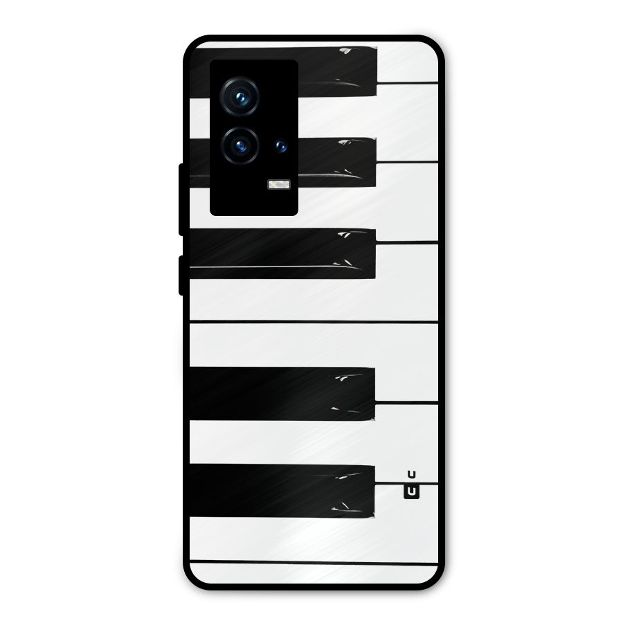 Paino Keys Printed Classy Metal Back Case for iQOO 9 5G