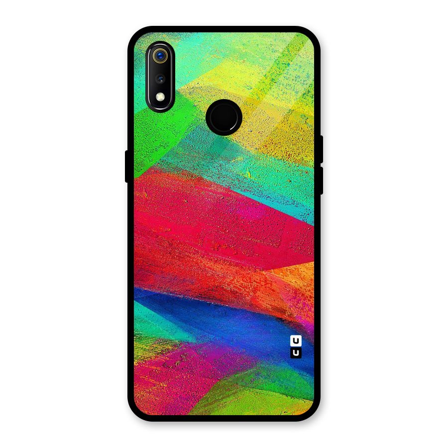 Paint Art Pattern Glass Back Case for Realme 3i