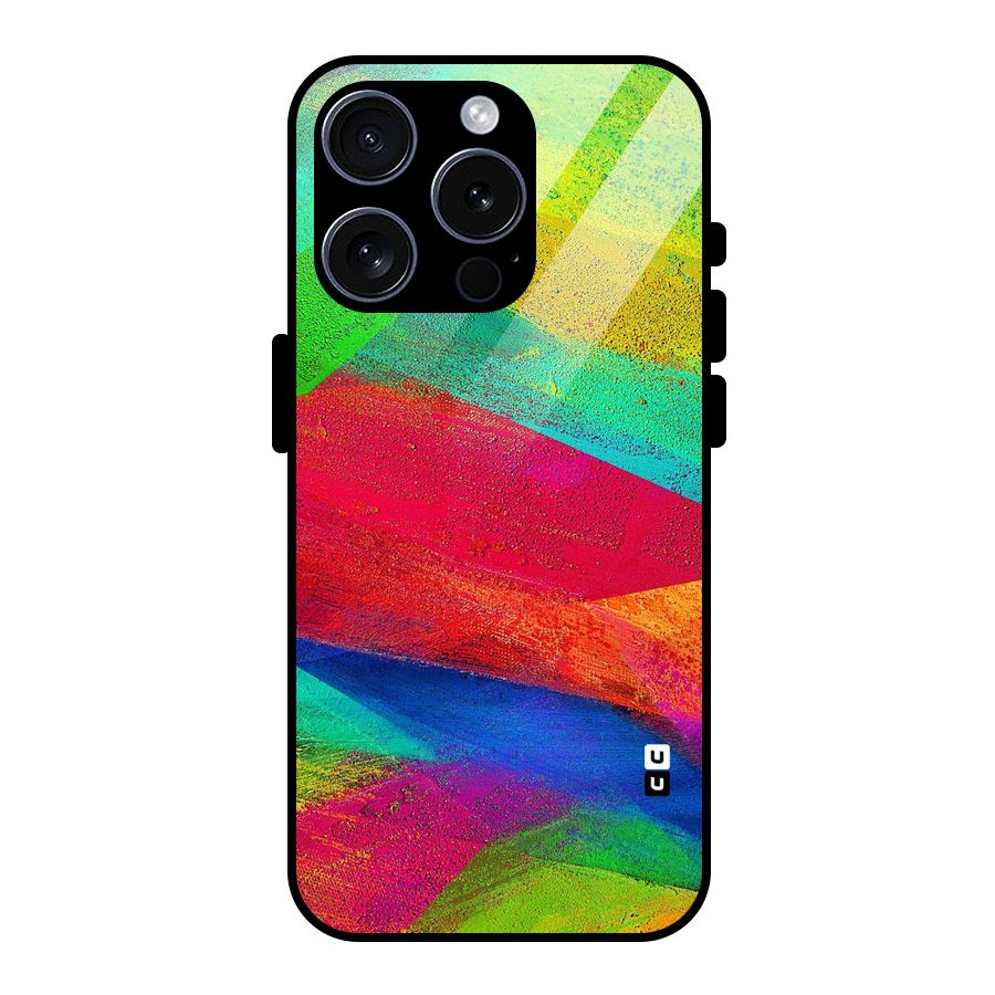 Paint Art Pattern Glass Back Case for iPhone 15 Pro