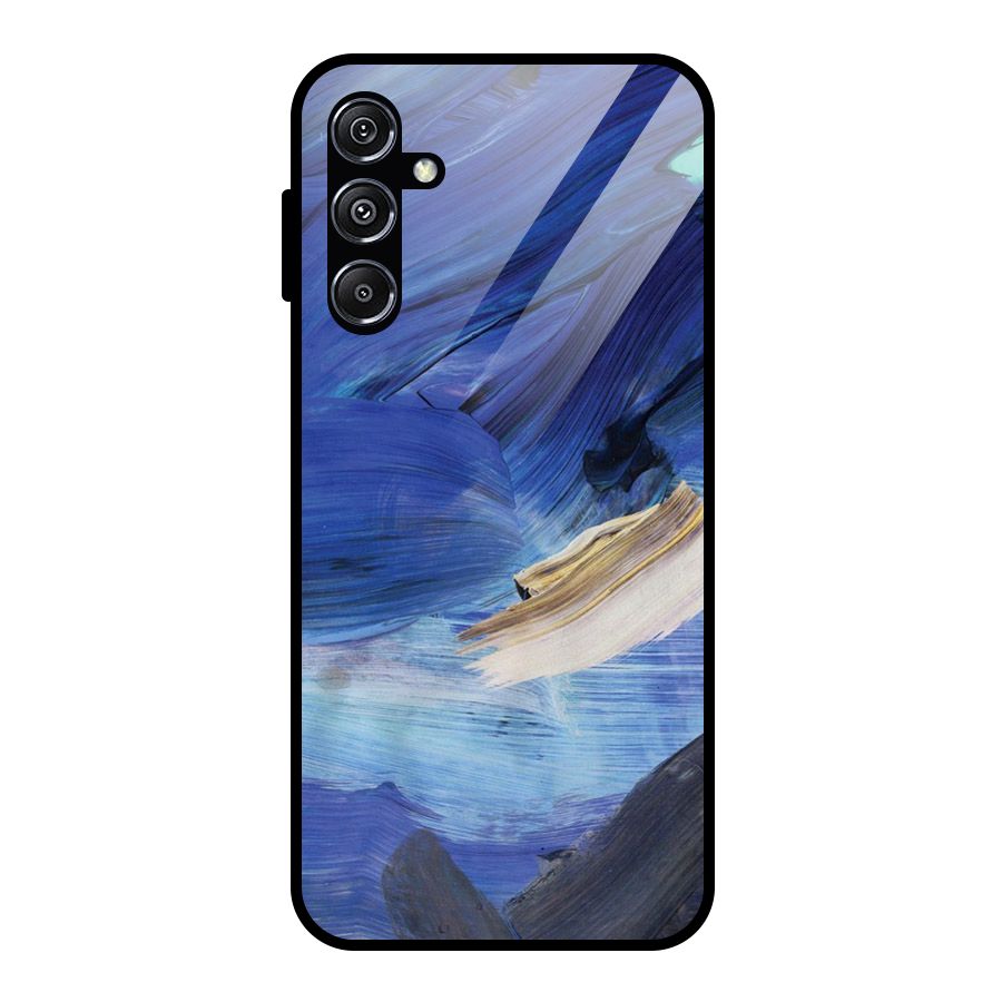 Paint Brush Strokes Glass Back Case for Galaxy M34 5G