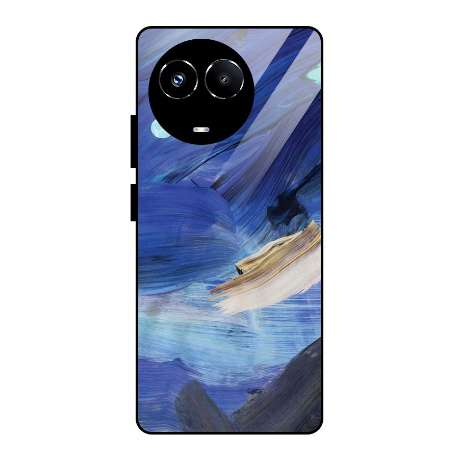 Paint Brush Strokes Glass Back Case for Realme Narzo 60X