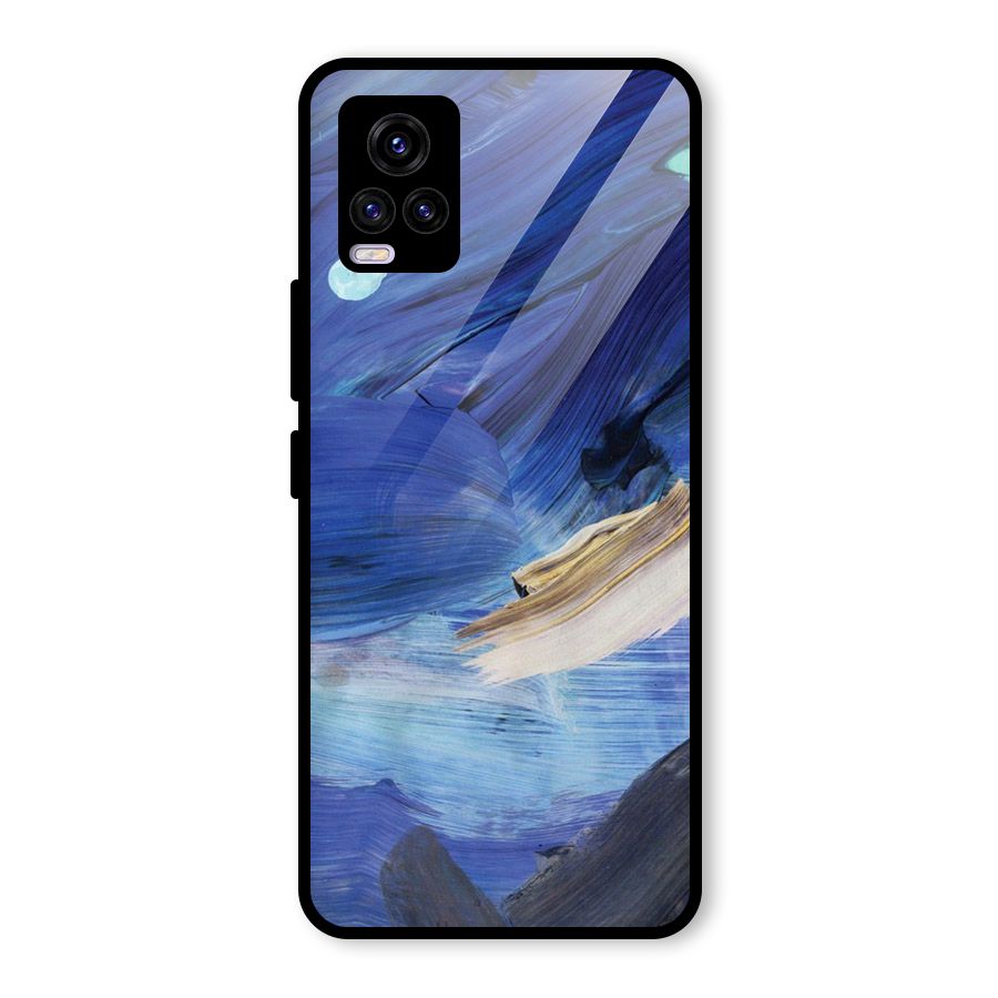 Paint Brush Strokes Glass Back Case for Vivo V20 2021