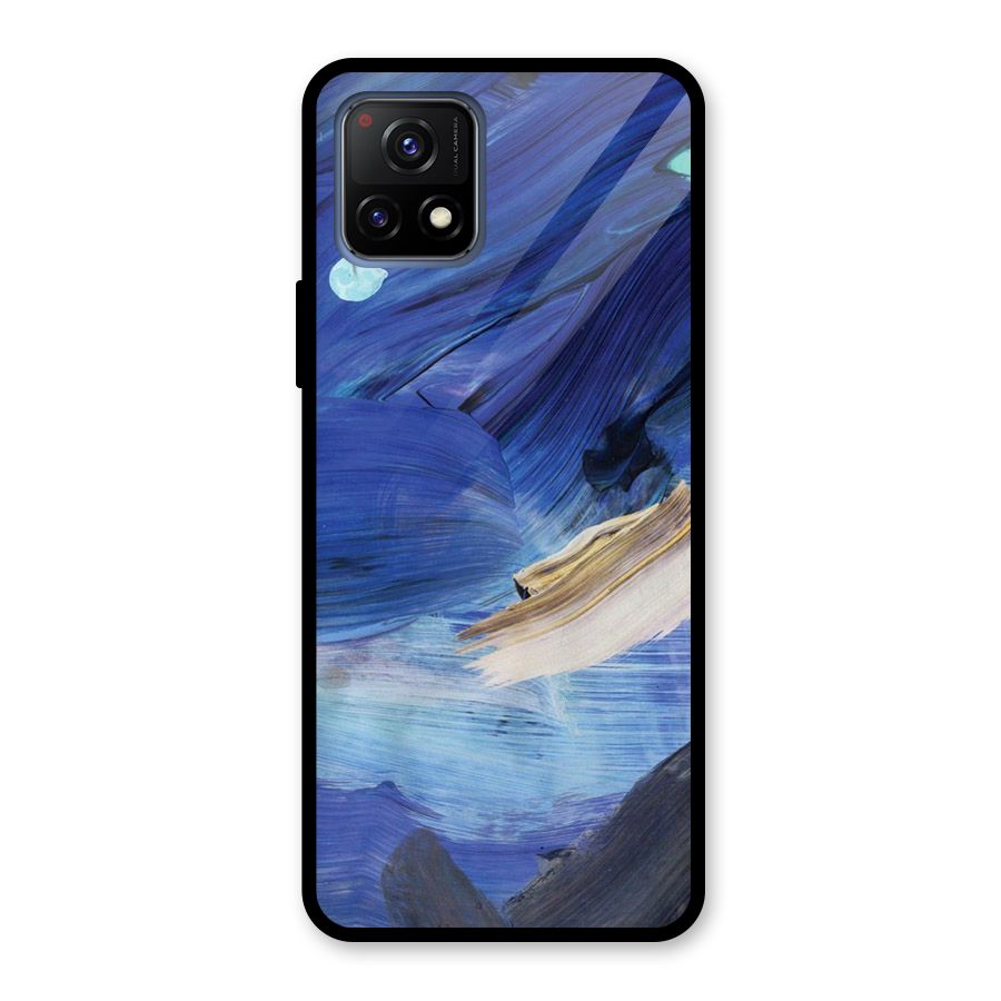 Paint Brush Strokes Glass Back Case for Vivo Y72 5G