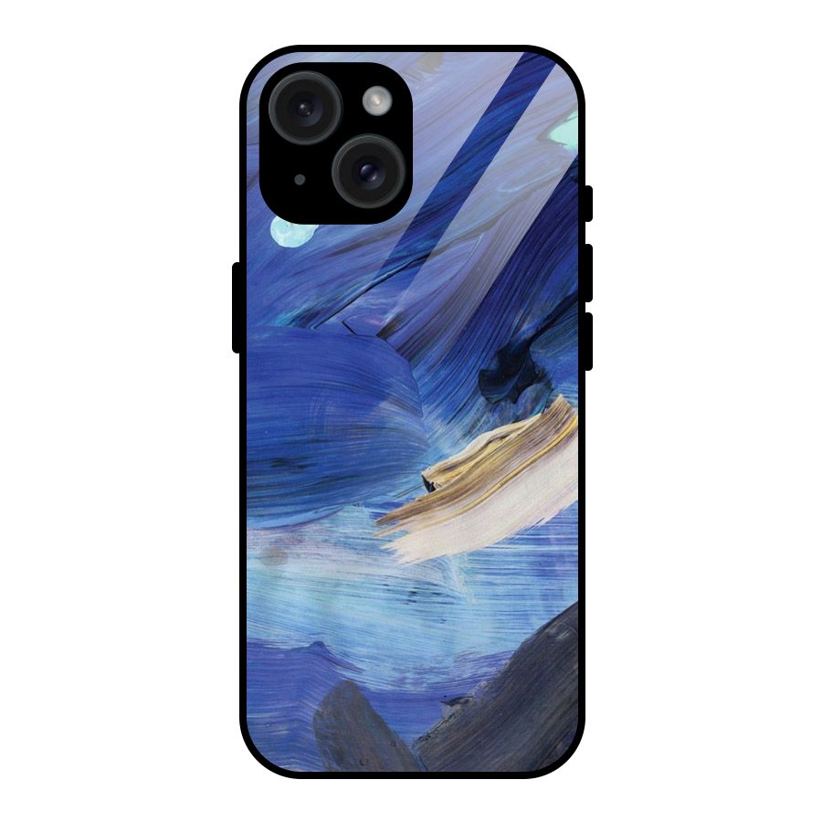 Paint Brush Strokes Glass Back Case for iPhone 15