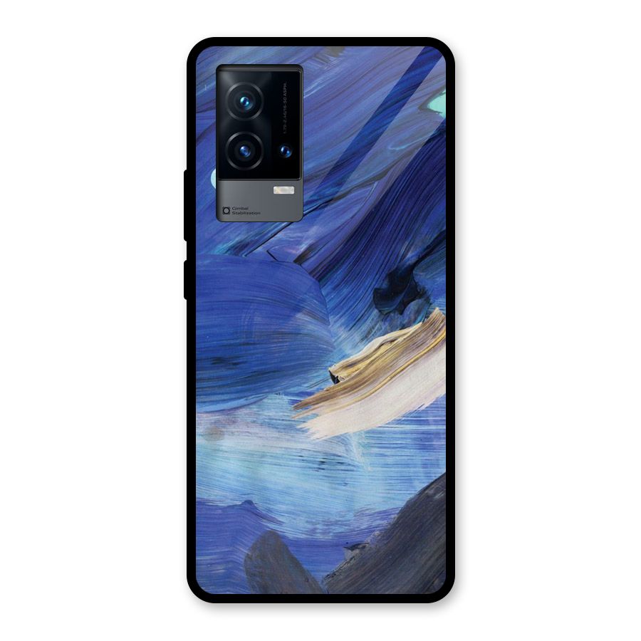 Paint Brush Strokes Glass Back Case for iQOO 9 5G