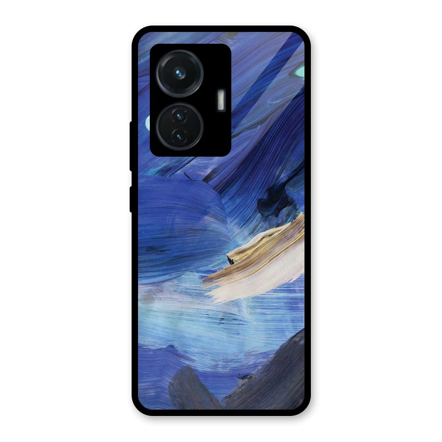 Paint Brush Strokes Glass Back Case for iQOO Z6 44W
