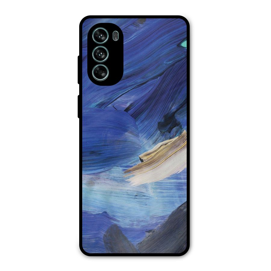 Paint Brush Strokes Metal Back Case for Moto G62