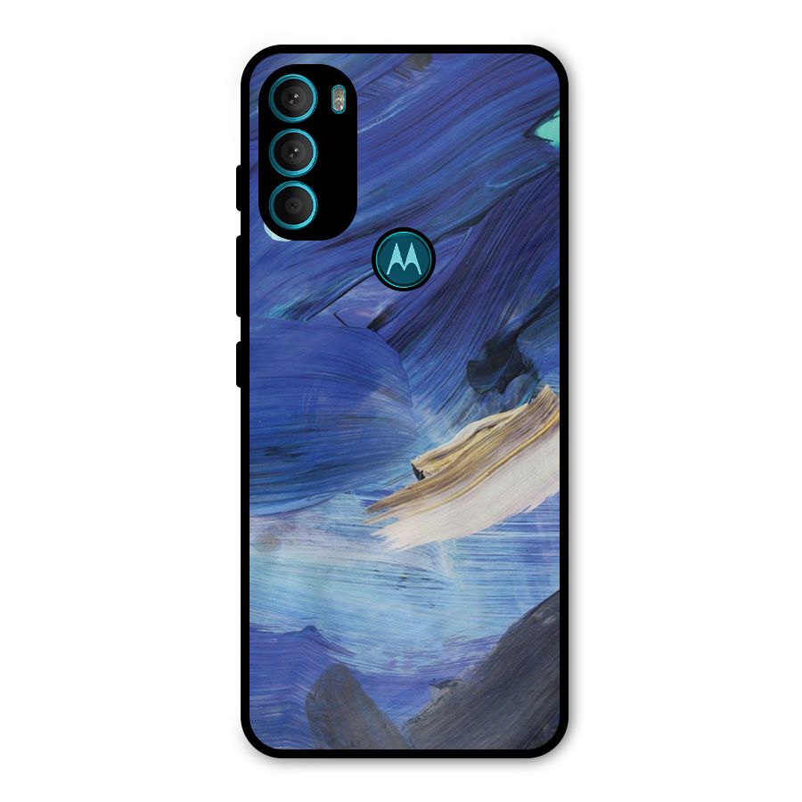 Paint Brush Strokes Metal Back Case for Moto G71 5G