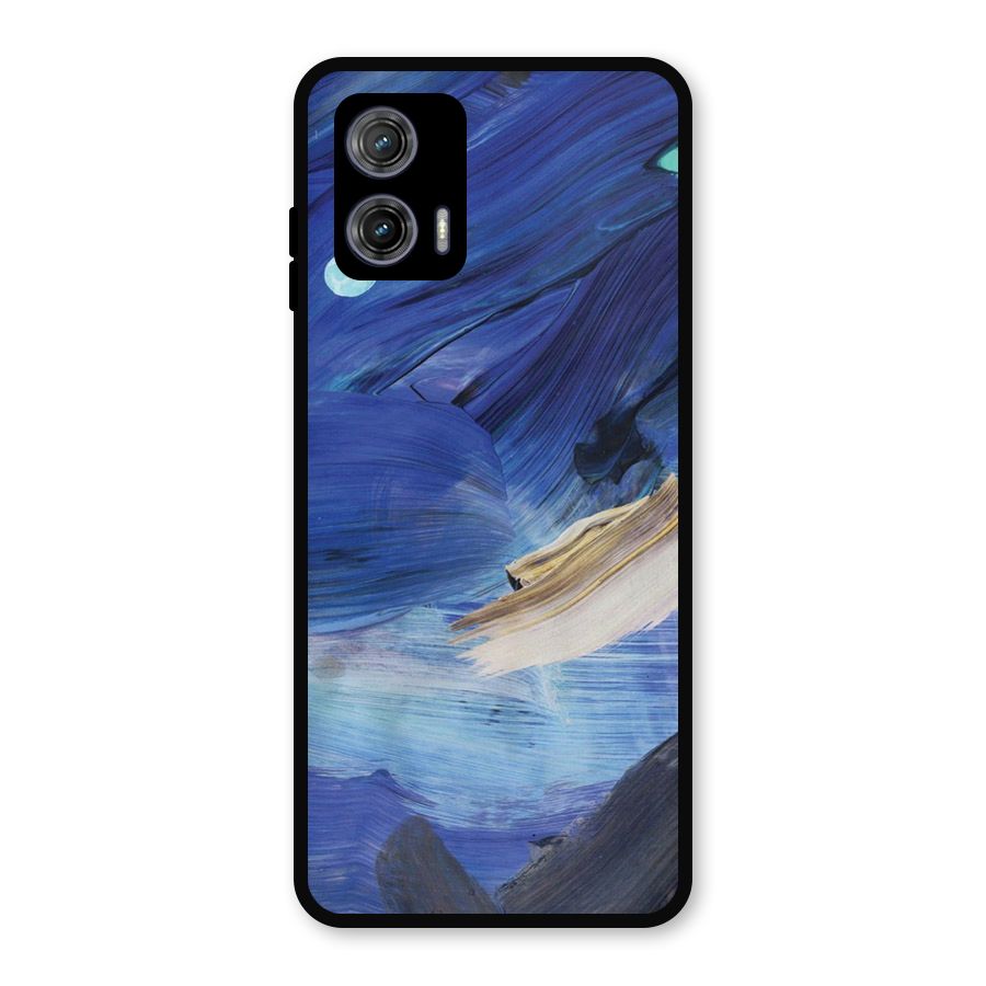 Paint Brush Strokes Metal Back Case for Moto G73