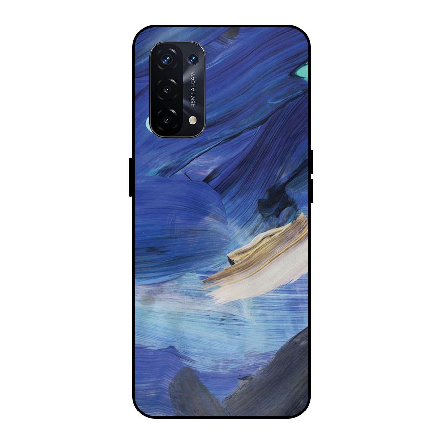Paint Brush Strokes Metal Back Case for Oppo A74 5G
